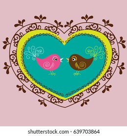 bird in heart ornament