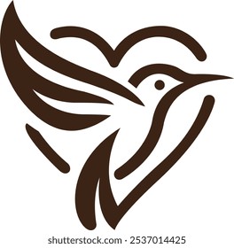 a bird in a heart shape logo