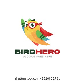 Bird hero mascot vector cool logo design