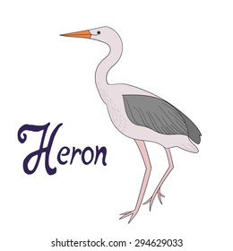 Bird heron vector illustration