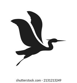 Bird or herons flying Icon symbol Flat vector illustration. Bird or herons flying Icon template