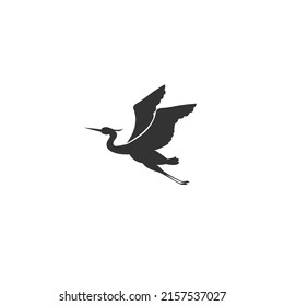 Bird herons flying Icon symbol Flat vector illustration. Bird or herons flying Icon template flat sign