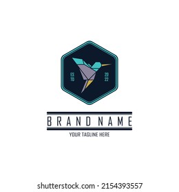 Bird hexagonal modern logo template design for brand or company and other