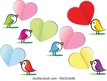 bird holding a blank card