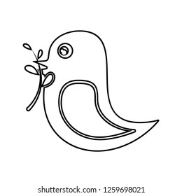 the bird holds a branch in its beak icon. Element of cyber security for mobile concept and web apps icon. Thin line icon for website design and development, app development