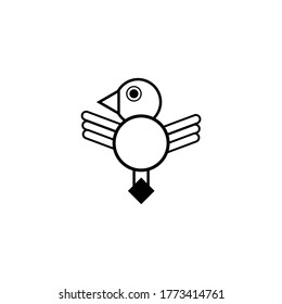 Bird holds rhombus icon in its legs
