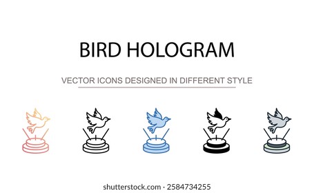 Bird Hologram icon design with white background stock illustration