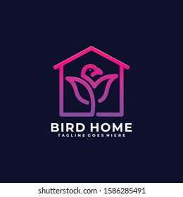 Bird Home Color Design Illustration Vector Template. Suitable for Creative Industry, Multimedia, entertainment, Educations, Shop, and any related business