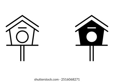 Conjunto de iconos de casa de pájaro, conjunto de casa de pájaro, casa de pájaro, casa o nido con ronda, curvado o hueco dulce casa. Ilustración vectorial de dibujos animados, icono