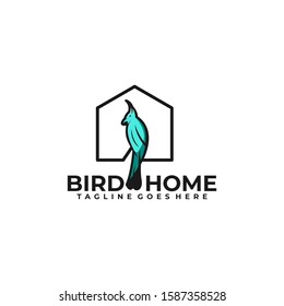 Bird Home Illustration Vector Template. Suitable for Creative Industry, Multimedia, entertainment, Educations, Shop, and any related business