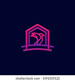 Bird With Home illustration vector template. Suitable for Creative Industry, Multimedia, entertainment, Educations, Shop, and any related business