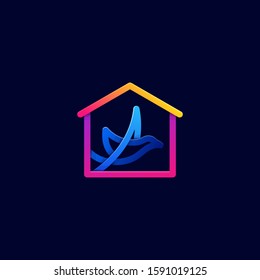 Bird With Home illustration vector template. Suitable for Creative Industry, Multimedia, entertainment, Educations, Shop, and any related business