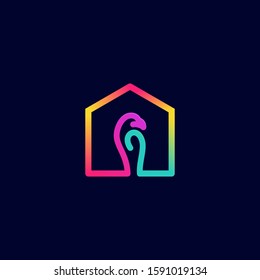 Bird With Home illustration vector template. Suitable for Creative Industry, Multimedia, entertainment, Educations, Shop, and any related business