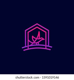 Bird With Home illustration vector template. Suitable for Creative Industry, Multimedia, entertainment, Educations, Shop, and any related business