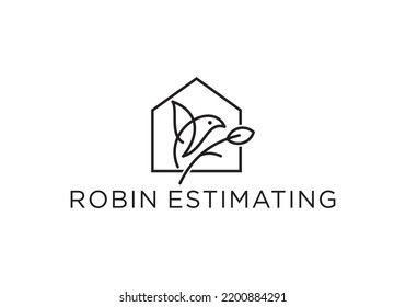 bird home and leaf logo combination. unique concept. animal property icon symbol
