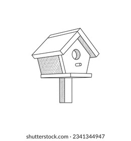 Bird Home line icon simple interior symbol stock vector illustration.