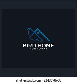 bird with home logo design