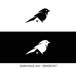 Bird home logo design eps