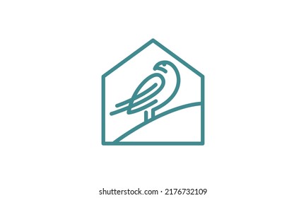 Bird Home Logo Design Vector