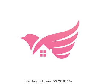 Ilustración del vector de diseño del logotipo del hogar de aves