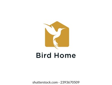 Ilustración del vector de diseño del logotipo del hogar de aves	