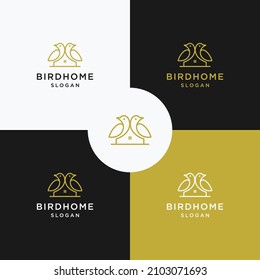 Icono del logotipo de Bird Home, plantilla de diseño plana 