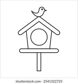 Bird home stock icon outline vector