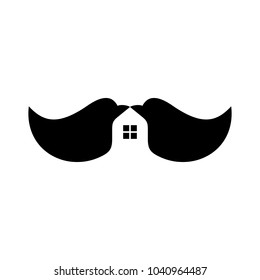 bird and home vector logo. house logo.