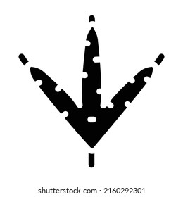 bird hoof print glyph icon vector. bird hoof print sign. isolated contour symbol black illustration