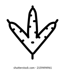 bird hoof print line icon vector. bird hoof print sign. isolated contour symbol black illustration