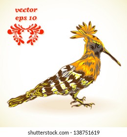 bird hoopoe Upupa epops , isolated on white background vector