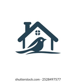 bird house building animal logo vector illustration template design
