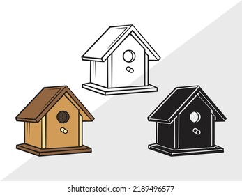 Bird House Clipart SVG Printable Vector Illustration