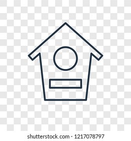 Bird house concept vector linear icon isolated on transparent background, Bird house concept transparency concept in outline style