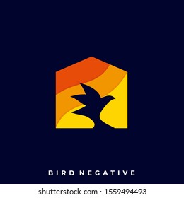 Bird With House Design Concept Illustration Vector Template, Suitable for Creative Industry, Multimedia, entertainment, Educations, Shop, and any related business