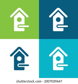 Bird House Flat four color minimal icon set