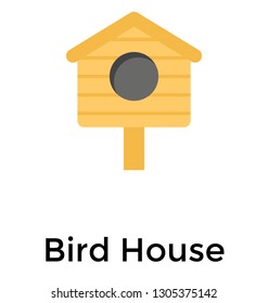 Bird house flat icon 