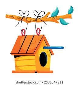 Diseño de iconos planos de la casa de aves de corral 