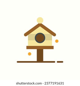icono plano de la casa de las aves, icono aislado en el fondo de la luz, perfecto para sitio web, blog, logotipo, diseño gráfico, medios sociales, interfaz de usuario, aplicación móvil