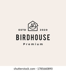 Bird House Hipster Vintage Logo Vector Icon Illustration