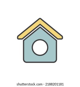 bird house, home icon vector illustration logo template for many purpose. Isolated on white background. full color cartoon