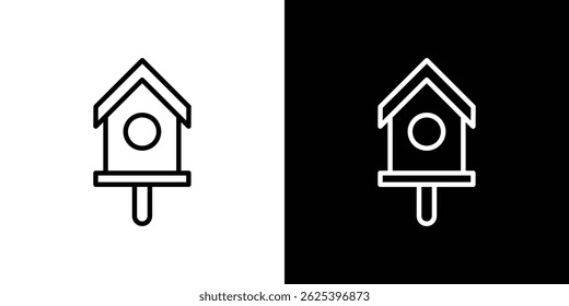 Bird house icon concept stroke on white background