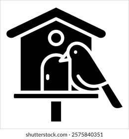 Bird House Icon Element For Design