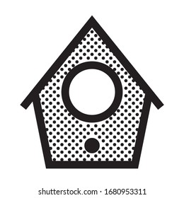 Vogelhaus. Symbol gefüllt mit Punkten.