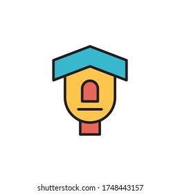 bird house icon filled outline vector color design. isolated on white background