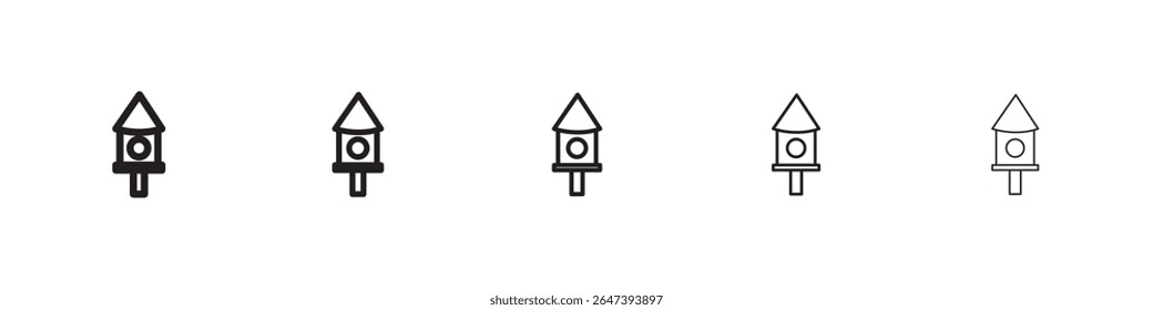 Bird house icon flat illustration set logo