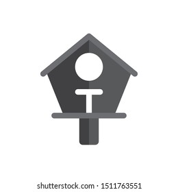 Bird house icon. flat simple pictogram. vector illustration