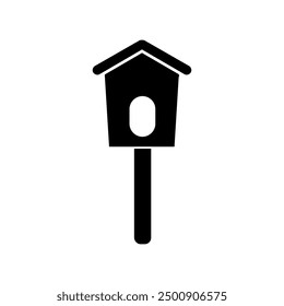 Bird house icon illustrated on background
