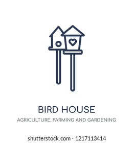 Bird house icon. Bird house linear symbol design from Agriculture, Farming and Gardening collection. Simple outline element vector illustration on white background.