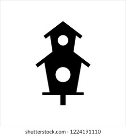 Bird House Icon, Nest, Bird House Vector Art Illustration